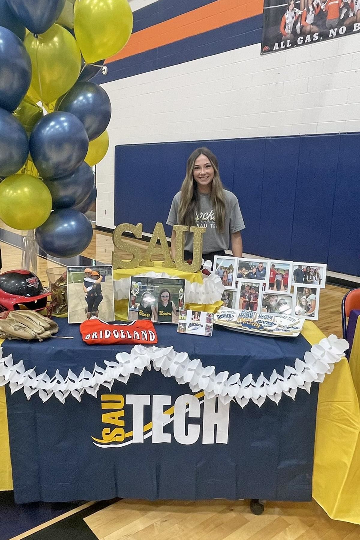 Bridgeland High School senior Molly Swisher signed a letter of intent to play softball at Southern Arkansas University Tech.